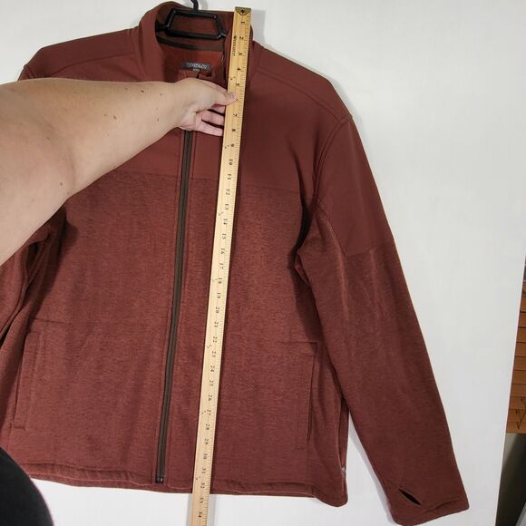 Toad & Co Jacket Mens XXL Brick Red Medium Weight Windbreaker Fleece Zip Pockets - Picture 5 of 8
